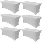 Obstal 6 Pack Stretch Spandex Table Covers for 6 Foot Tables, Black