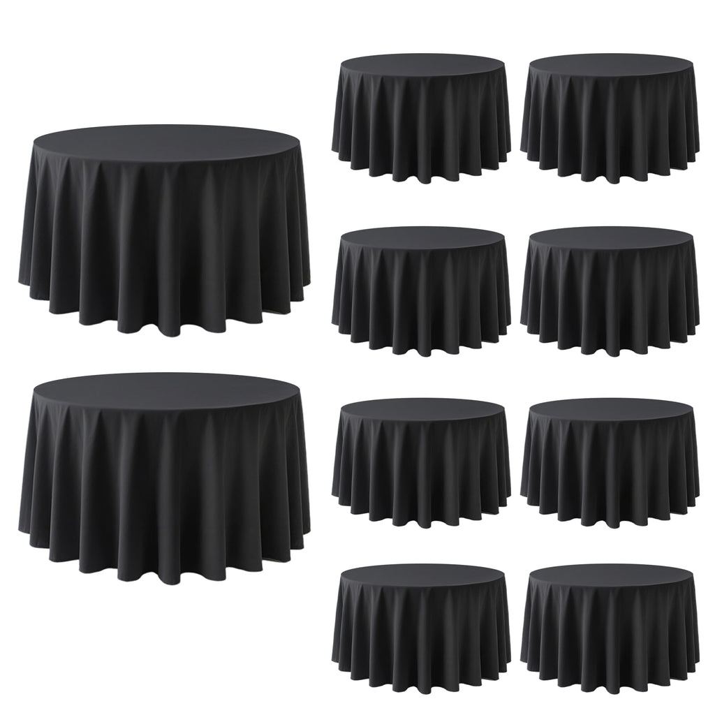 10 Pack Black Tablecloths 60 x 126 Inch for 8 Foot Rectangle Tables