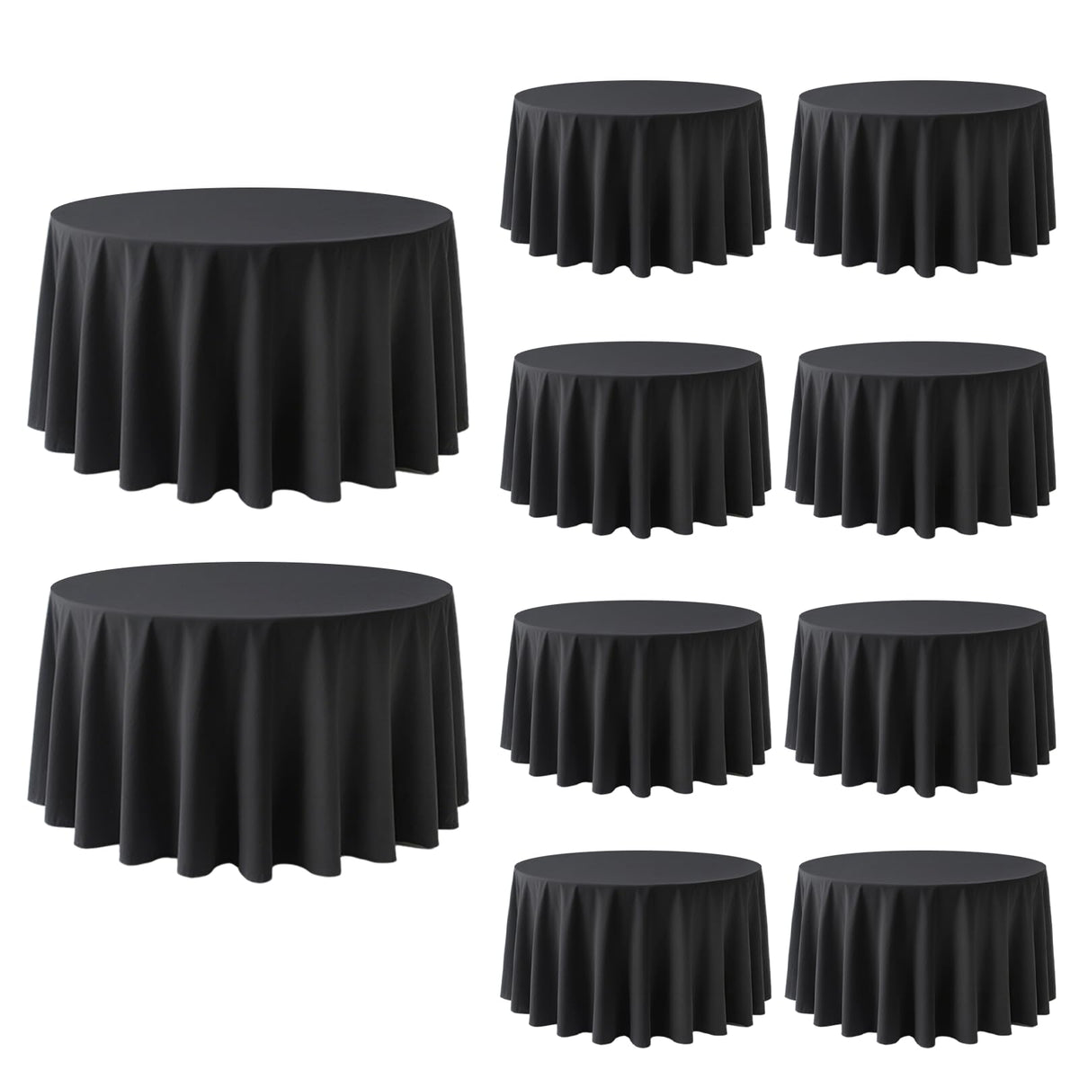10 Pack Black Tablecloths 60 x 126 Inch for 8 Foot Rectangle Tables
