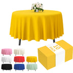Fixwal 8 Pack Disposable White Rectangle Plastic Tablecloth, 70 x 120 Inch