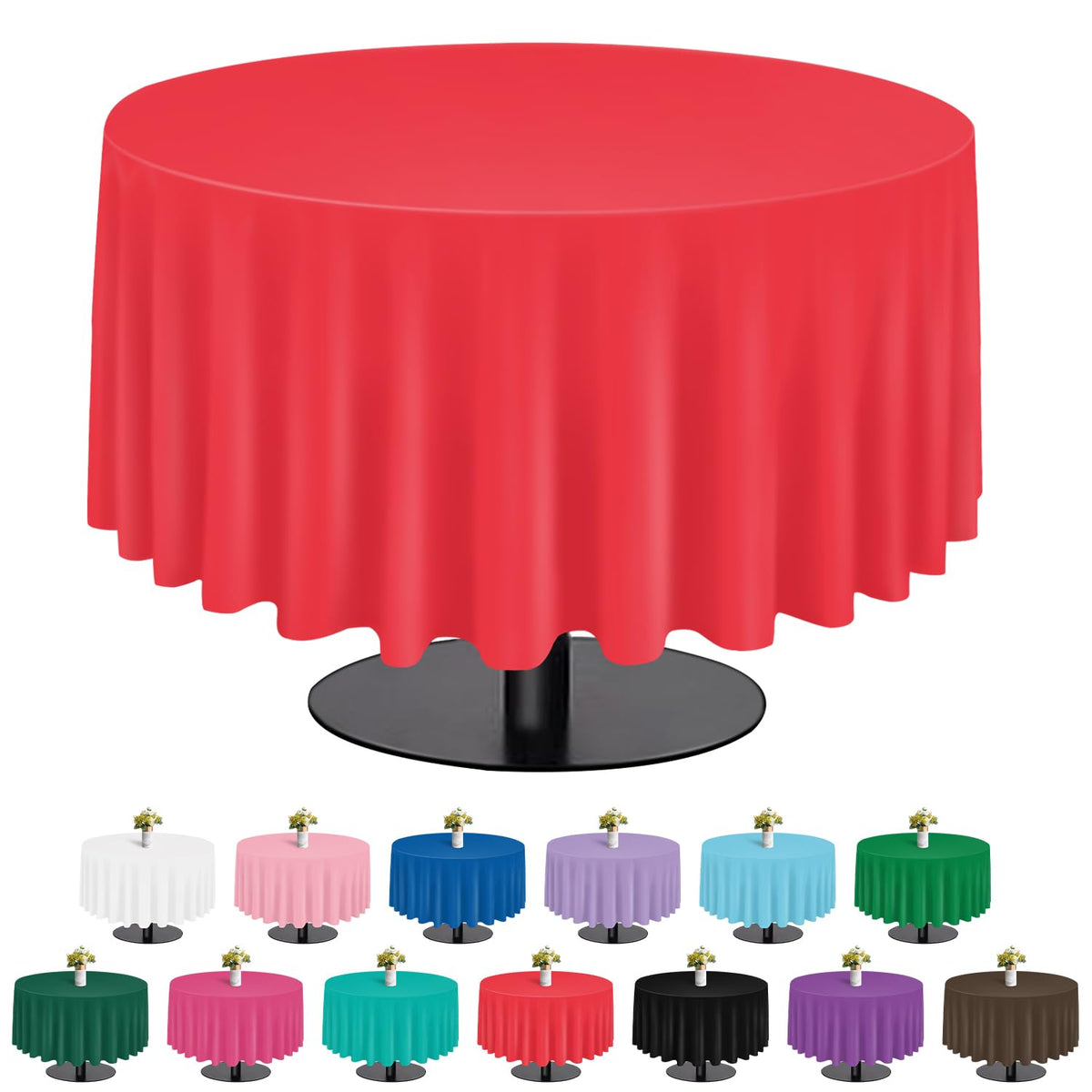 tujol Pink 6 Pack Plastic Table Cloth 54" x 108", Disposable Tablecloths Rectangle Table Cover, Plastic Tablecloths for Parties