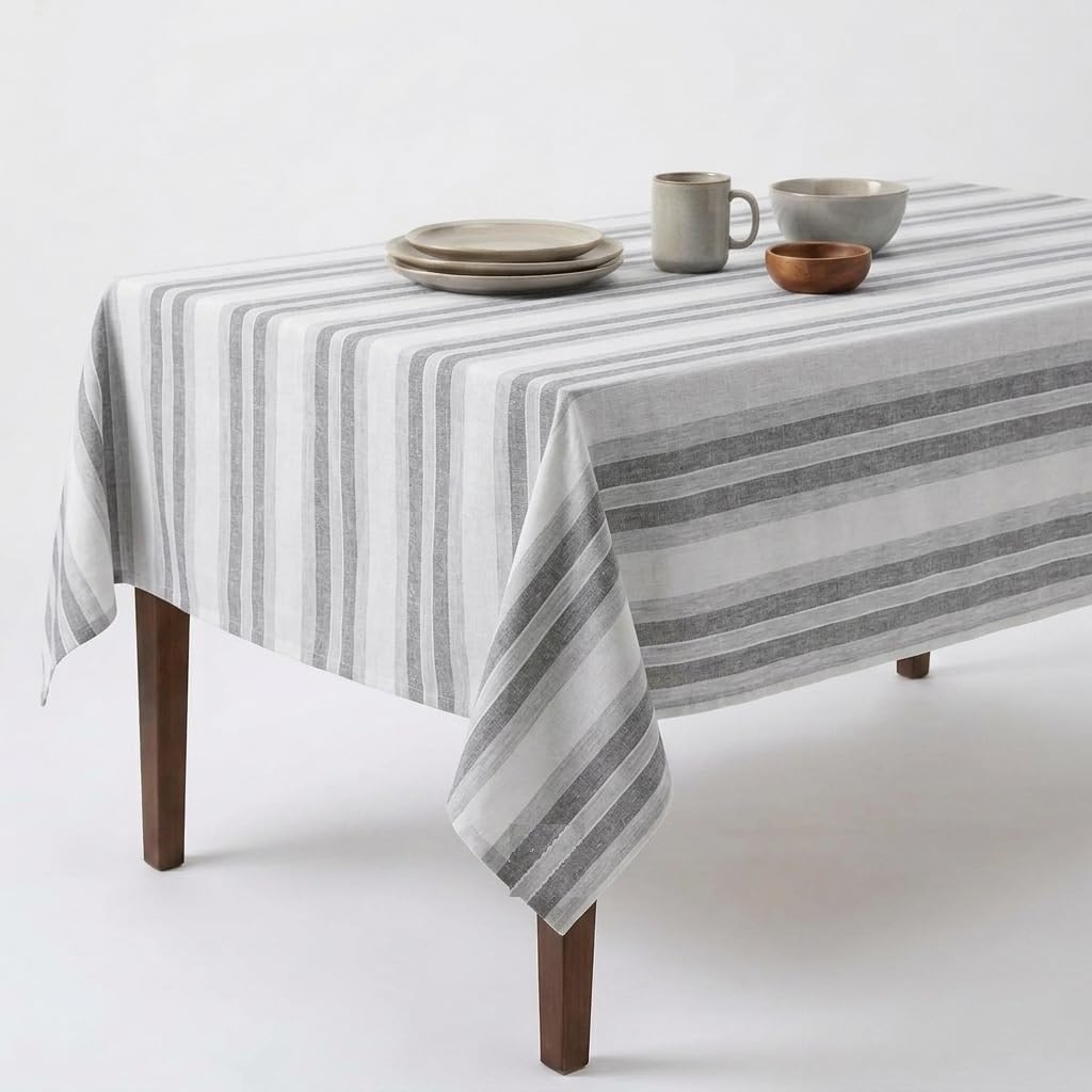 Urban Villa Tablecloth Cotton Tabletop 60x84 (6-8 Seats) White