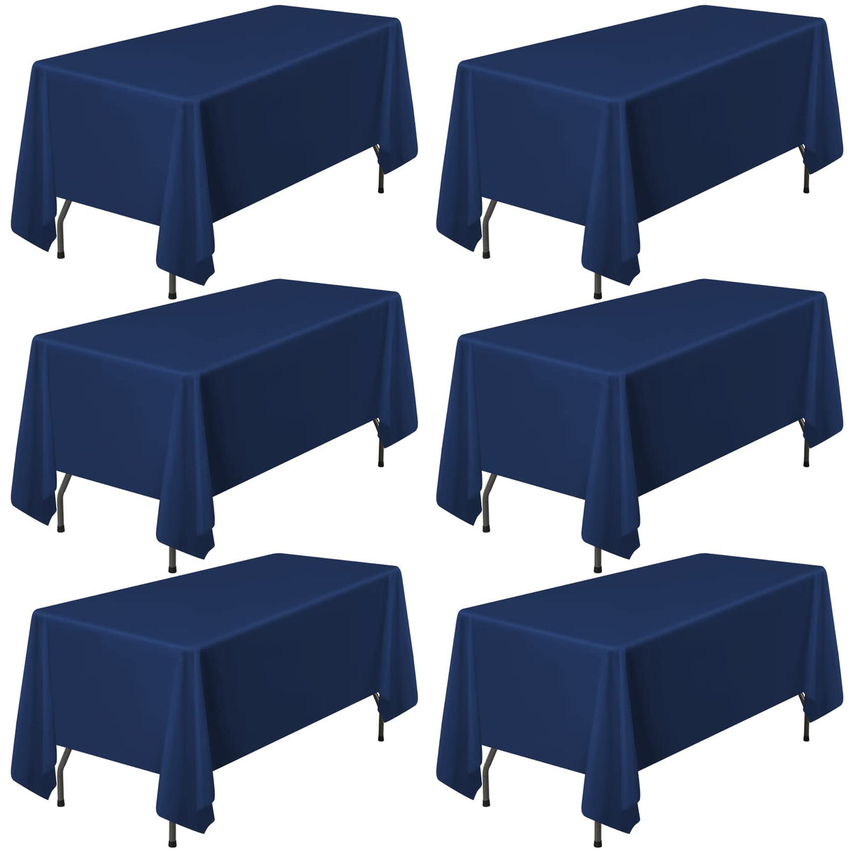 10 Pack Navy Blue Round Tablecloths 90 Inch, Polyester Round Table Cloth Circle Bulk Linen Washable Table Cloth Stain and Wrinkle Resistant Circle Table Cover for Wedding Party Dining Banquet