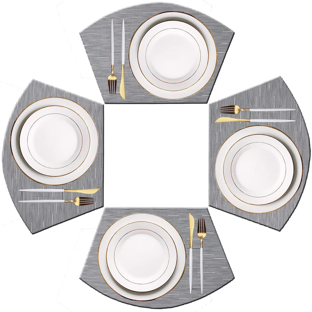 PIGCHCY Place Mats Heat-Resistant Non Slip Placemats Washable Easy to Clean Woven Vinyl Placemats for Dining Table (Set of 4, Brown)
