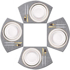 PIGCHCY Place Mats Heat-Resistant Non Slip Placemats Washable Easy to Clean Woven Vinyl Placemats for Dining Table (Set of 4, Brown)