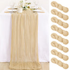 Ivory Cheesecloth Table Runner Farmhouse Fall Table Runner 10ft, 12 Pack