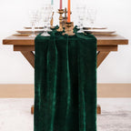 4 Pack Green Velvet Table Runner Cloth Fall Luxurious Wedding Party Decor
