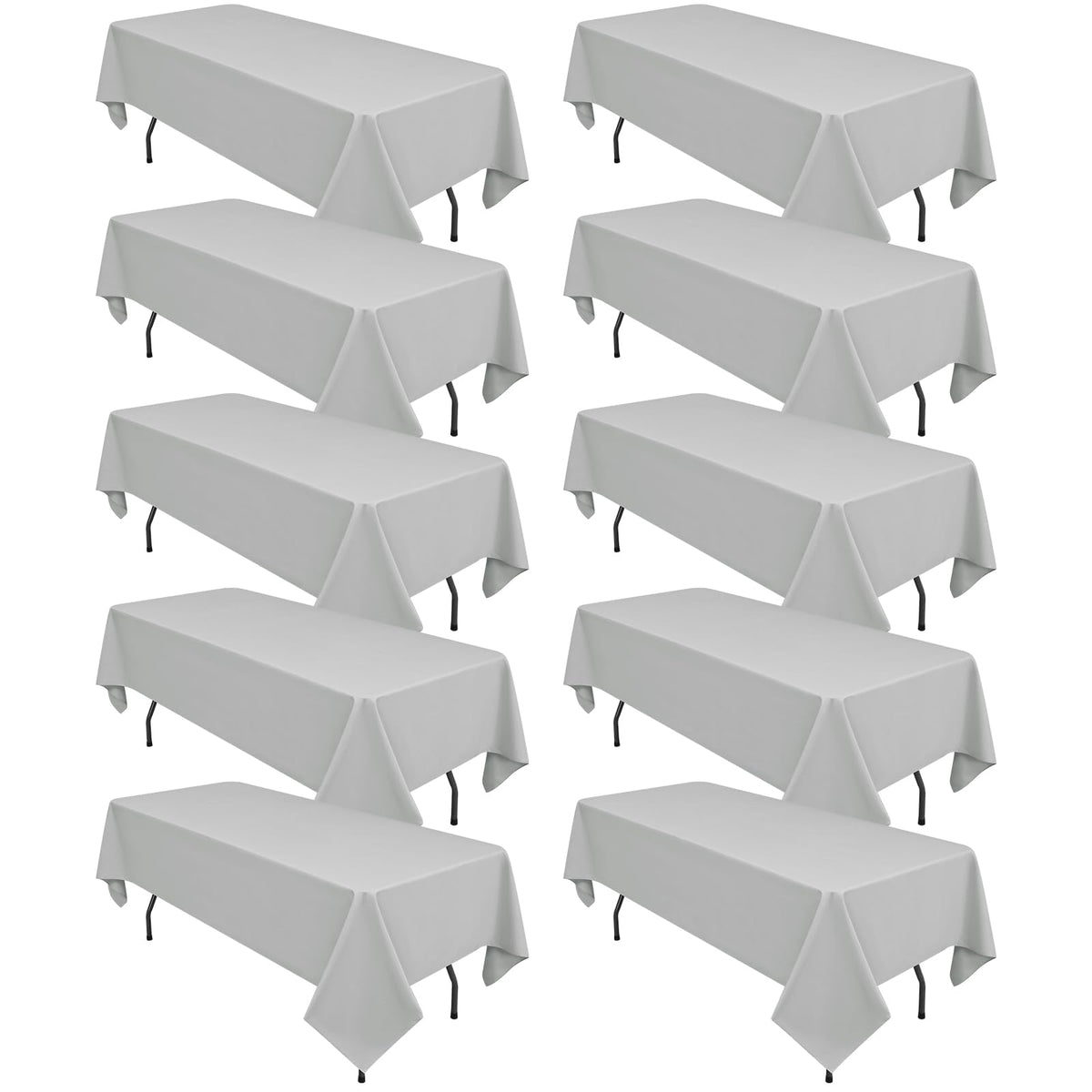 10 Packs 120 Inch Hot Pink Round Polyester Tablecloths