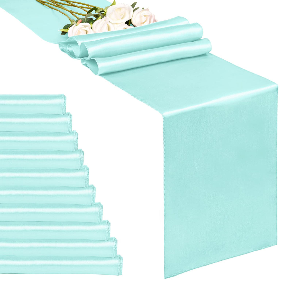 10-Pack Gold 12 x 108 inches Long Premium Satin Table Runner