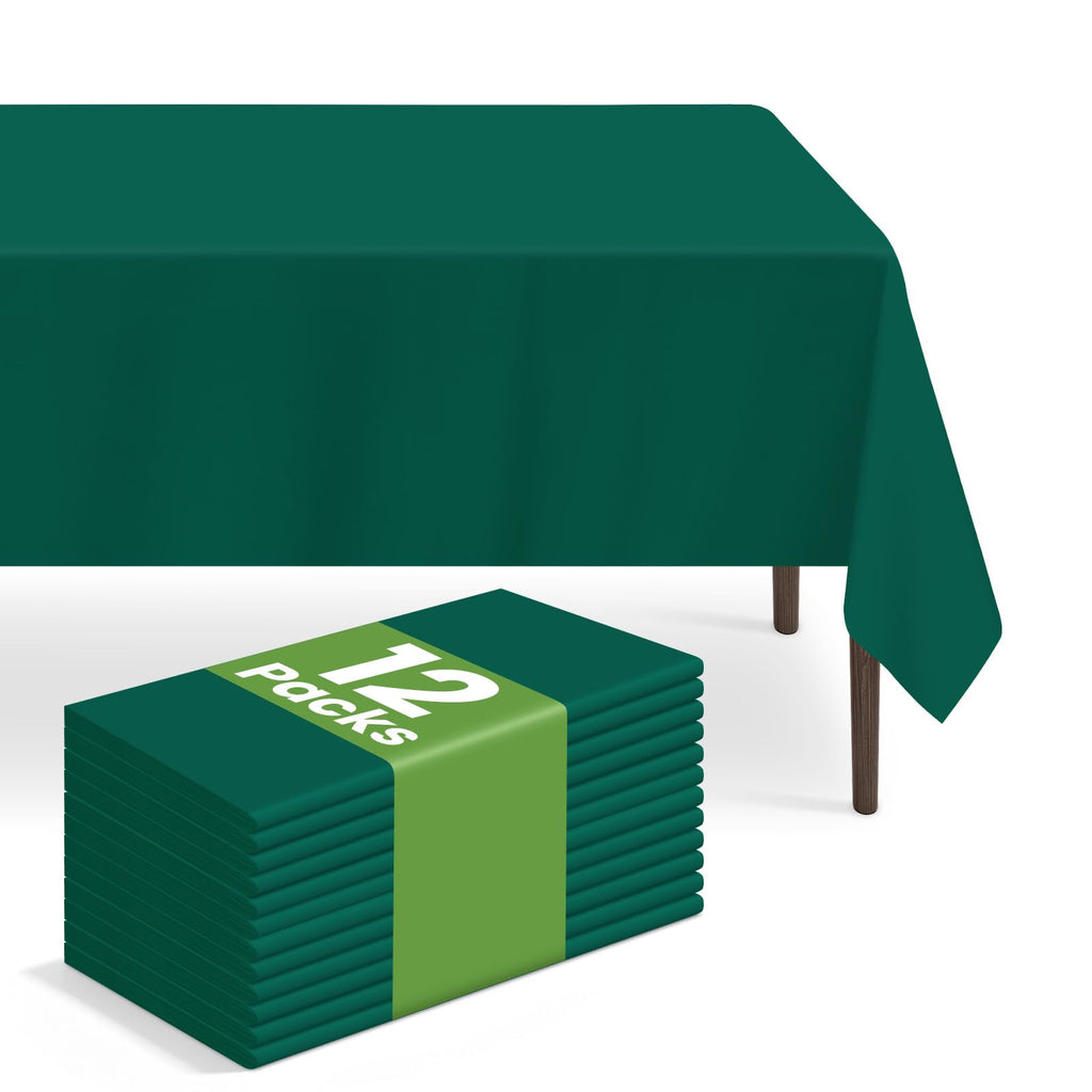 6 Pack Disposable Blue Gingham Plastic Tablecloth, 54 x 108 Inch