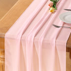 Ivory White Chiffon Table Runner Fall Boho Wedding Birthday Party Decor
