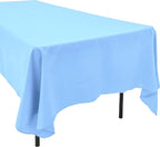 AK TRADING CO. 60 x 102-Inch Rectangular Polyester Tablecloth - Made in USA - Wrinkle-Resistant, Flame Retardant, Durable Party Table Cover, Banquet Tablecloth, Wedding Table Cover - Light Blue