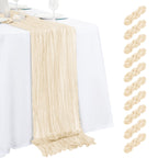 10 Pack Light Yellow Cheesecloth Table Runner 17x108 Inch Semi Sheer Boho Gauze Cheese Cloth Table Runners, for Wedding Bridal Shower Birthday Party Home Decor Garden Farmhouse