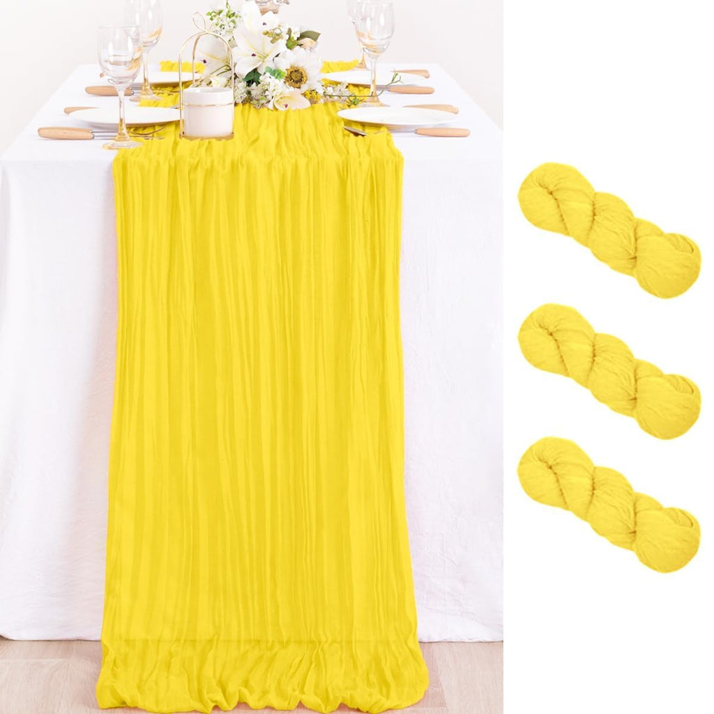 Ivory Cheesecloth Table Runner Farmhouse Fall Table Runner 10ft, 12 Pack