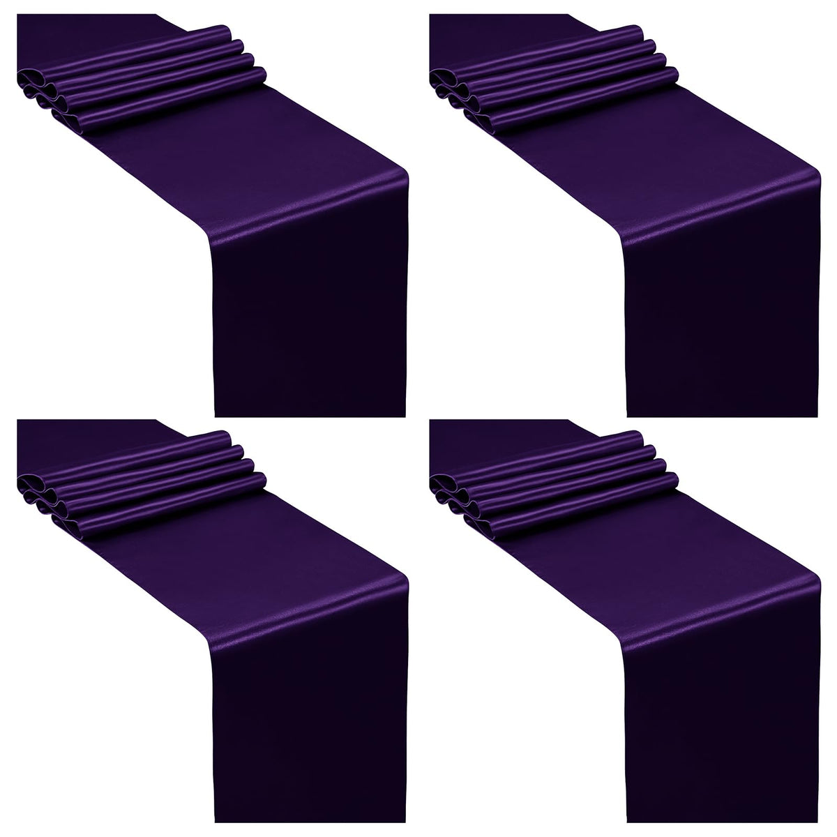 SiinvdaBZX 12 Pcs Royal Blue Satin Table Runner 12 x 108 inches Long