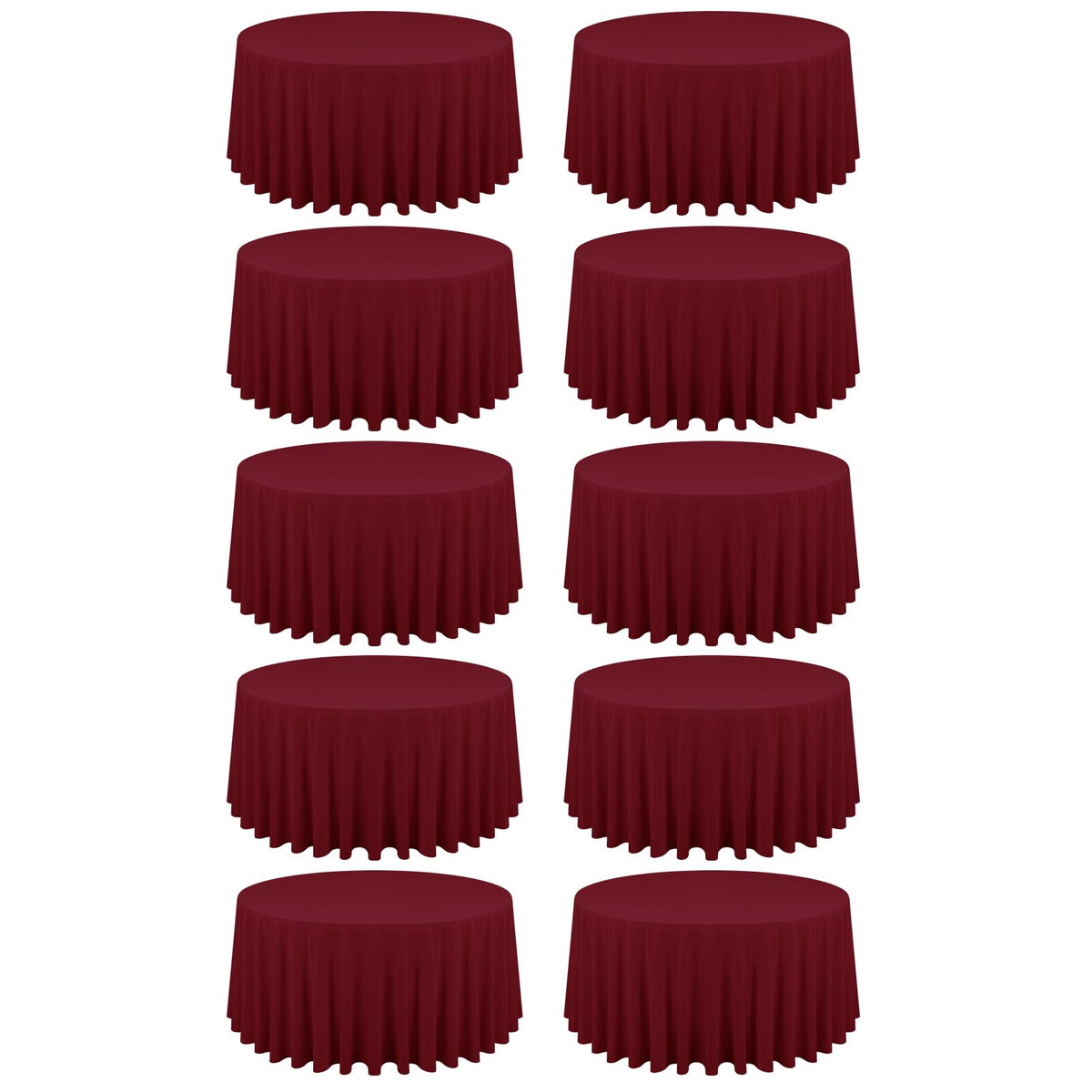 10 Packs 120 Inch Hot Pink Round Polyester Tablecloths