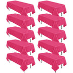 10 Packs 120 Inch Hot Pink Round Polyester Tablecloths