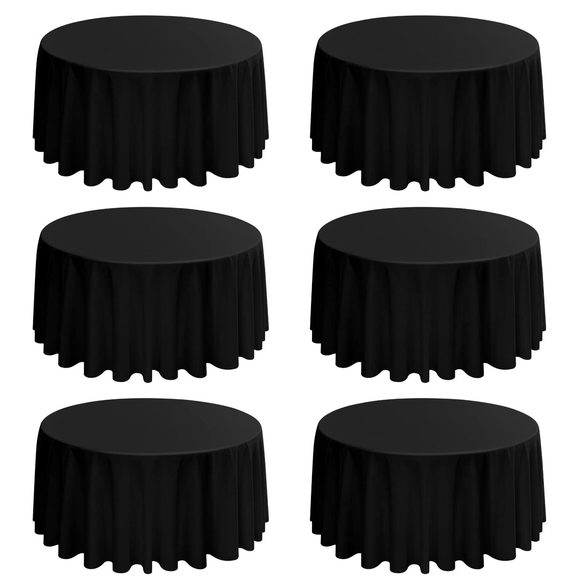 10 Packs 120 Inch Hot Pink Round Polyester Tablecloths
