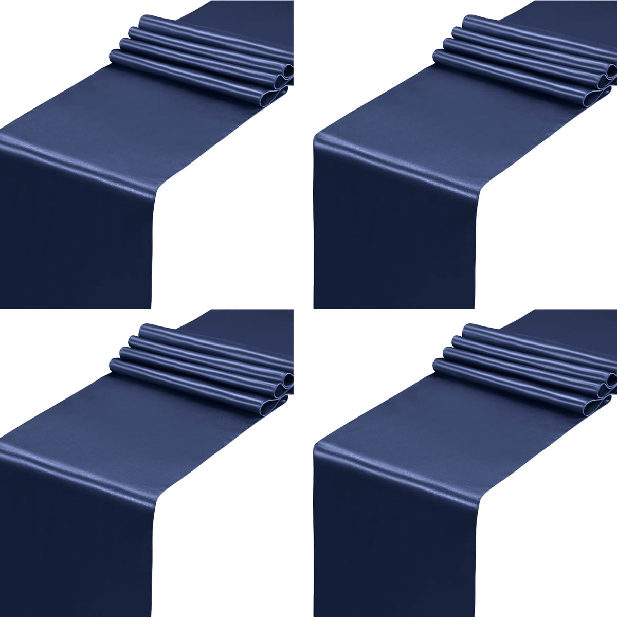 SiinvdaBZX 12 Pcs Royal Blue Satin Table Runner 12 x 108 inches Long