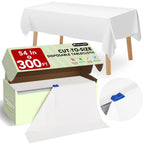 RowinsyDD 54 in X 300 FT Red Plastic Table Cover Roll with Slide Cutter