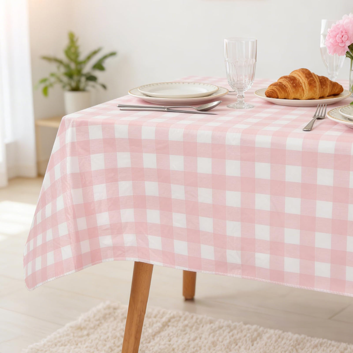 Fall Vinyl Tablecloth with Flannel Backing 52x70 Inch Rectangular,Thanksgiving Plastic PVC Heavy Duty Waterproof Stain Resistant Table Cloth Cover for Dining Party Indoor Outdoor Decoration,Maple Leaf