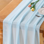 Ivory White Chiffon Table Runner Fall Boho Wedding Birthday Party Decor
