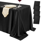 4 Pack Burgundy Satin Tablecloth 58 x 102 Inch Overlay Seamless Design