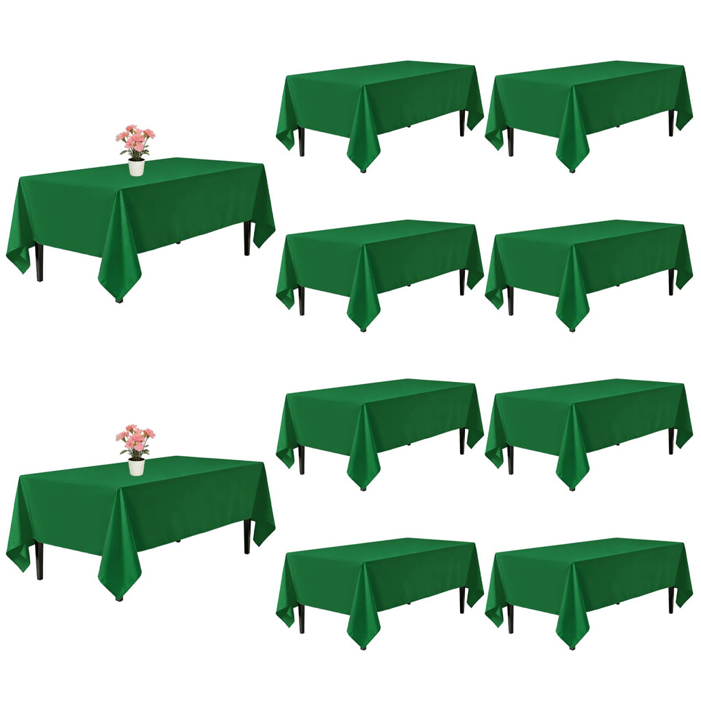 10 Pack Black Tablecloths 60 x 126 Inch for 8 Foot Rectangle Tables