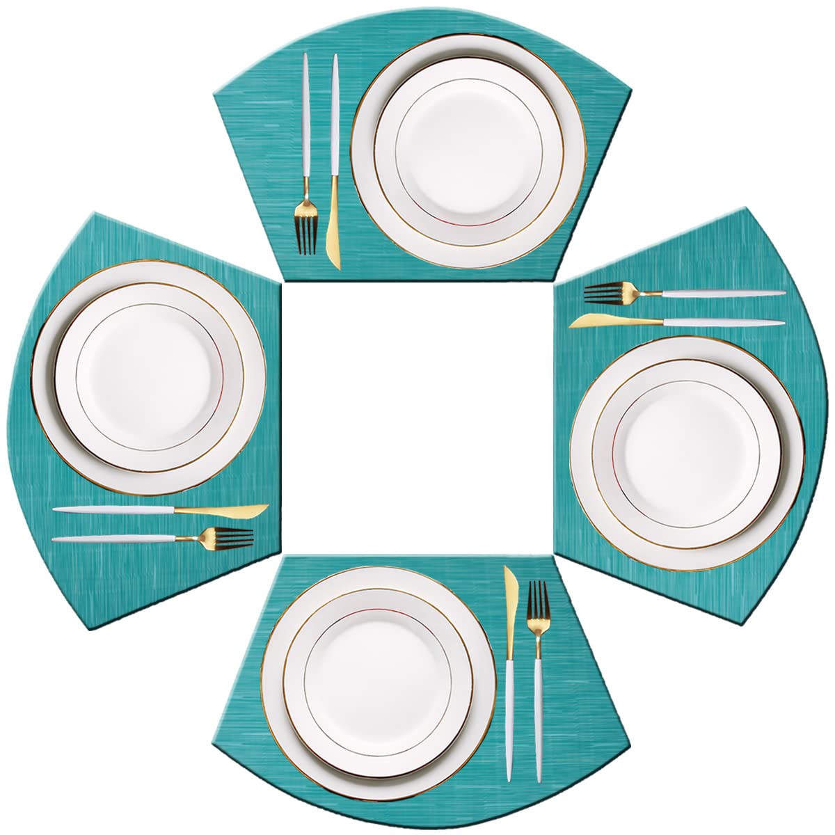PIGCHCY Place Mats Heat-Resistant Non Slip Placemats Washable Easy to Clean Woven Vinyl Placemats for Dining Table (Set of 4, Brown)