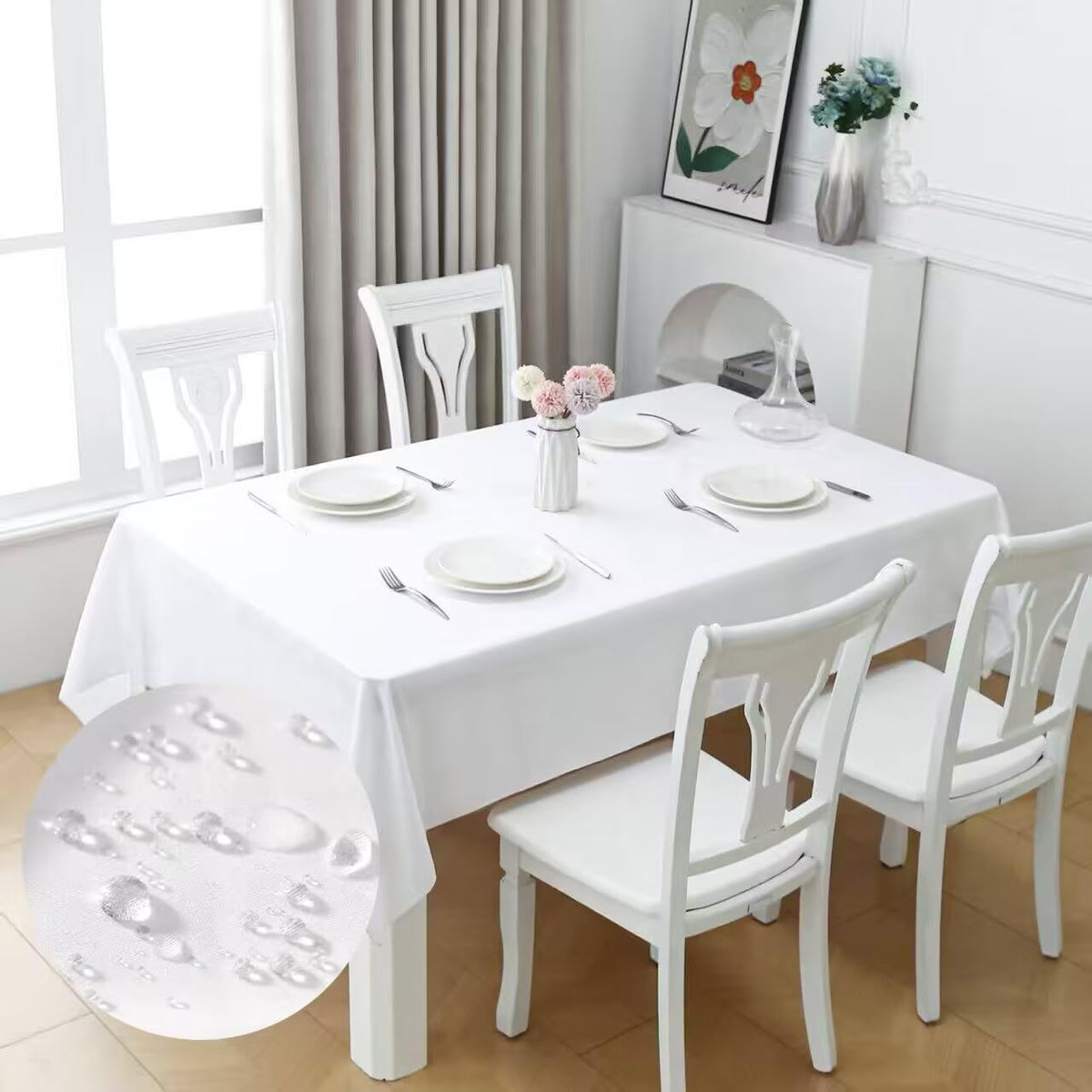 TWINPRET 2 Pack Grey Tablecloths 60x102 Inch for 6 Feet Rectangle Tables