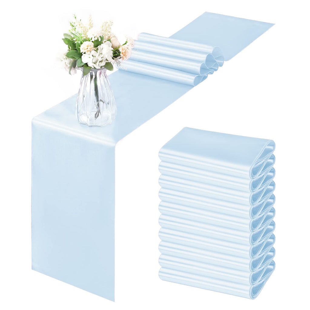 Horbaunal 12 Pack Sage Green Satin Table Runner 12 x 108 Inch