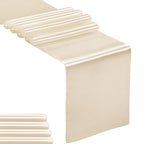 10-Pack Satin Table Runner Light Gold 12 x 108 inches Long, Table Runners for Wedding, Birthday Parties, Banquets Decorations（10 Pack, 12x108 Inch, Light Gold）