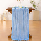 Blue Cheesecloth Table Runner Fall Boho Wedding Birthday Party Home Decor