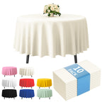 Fixwal 8 Pack Disposable White Rectangle Plastic Tablecloth, 70 x 120 Inch