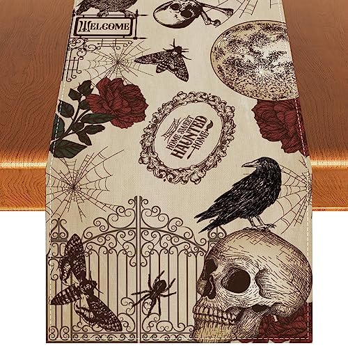 Rvsticty Fall Table Runner,Autumn Thanksgiving Decorations for Home Decor