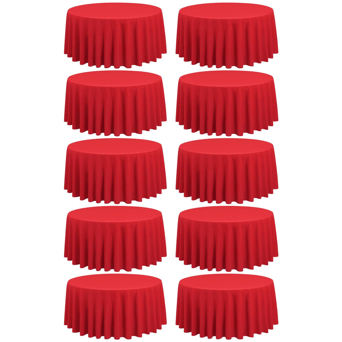 10 Packs 120 Inch Hot Pink Round Polyester Tablecloths