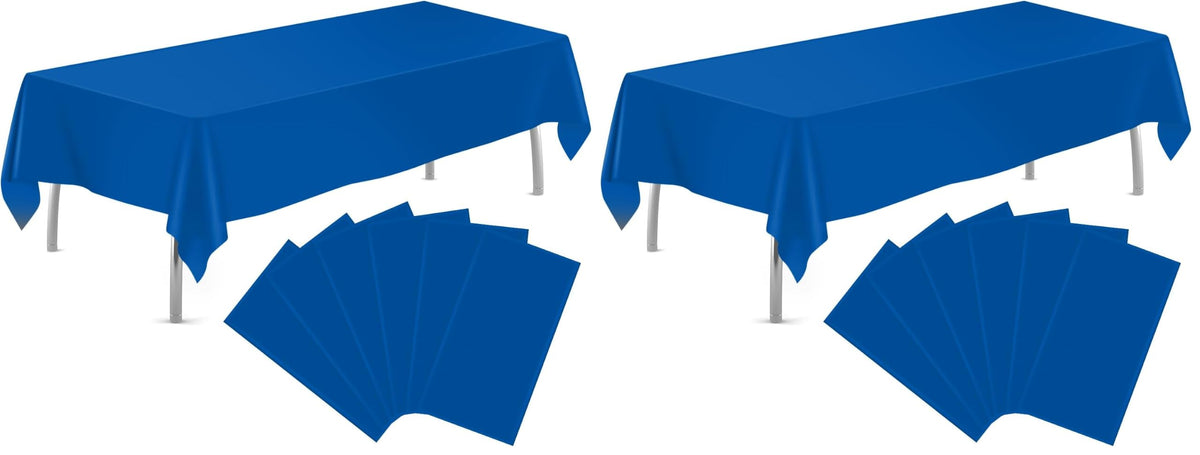 tujol Pink 6 Pack Plastic Table Cloth 54" x 108", Disposable Tablecloths Rectangle Table Cover, Plastic Tablecloths for Parties