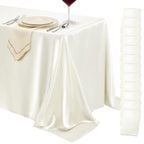 4 Pack Burgundy Satin Tablecloth 58 x 102 Inch Overlay Seamless Design