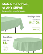 Pureegg 20 Pack Sage Green Disposable Plastic Tablecloth 54x108 Inch