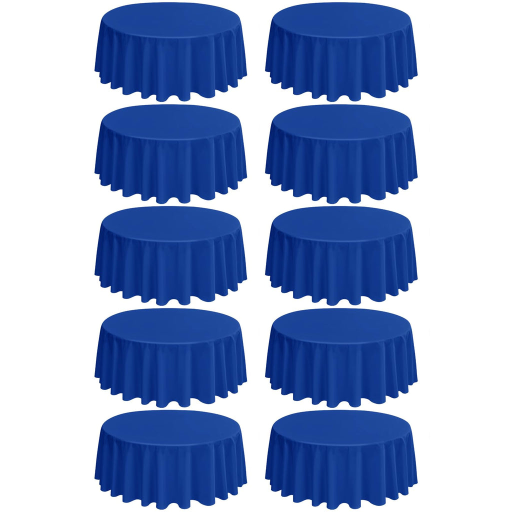 10 Packs 120 Inch Hot Pink Round Polyester Tablecloths