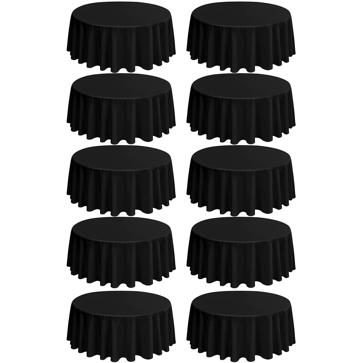 10 Packs 120 Inch Hot Pink Round Polyester Tablecloths