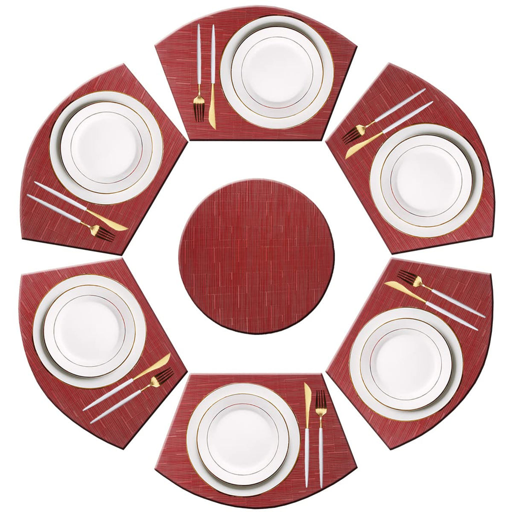 PIGCHCY Place Mats Heat-Resistant Non Slip Placemats Washable Easy to Clean Woven Vinyl Placemats for Dining Table (Set of 4, Brown)