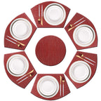 PIGCHCY Place Mats Heat-Resistant Non Slip Placemats Washable Easy to Clean Woven Vinyl Placemats for Dining Table (Set of 4, Brown)