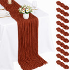 10 Pack Light Pink Cheesecloth Table Runner 22X120 Inch Gauze Table Runner