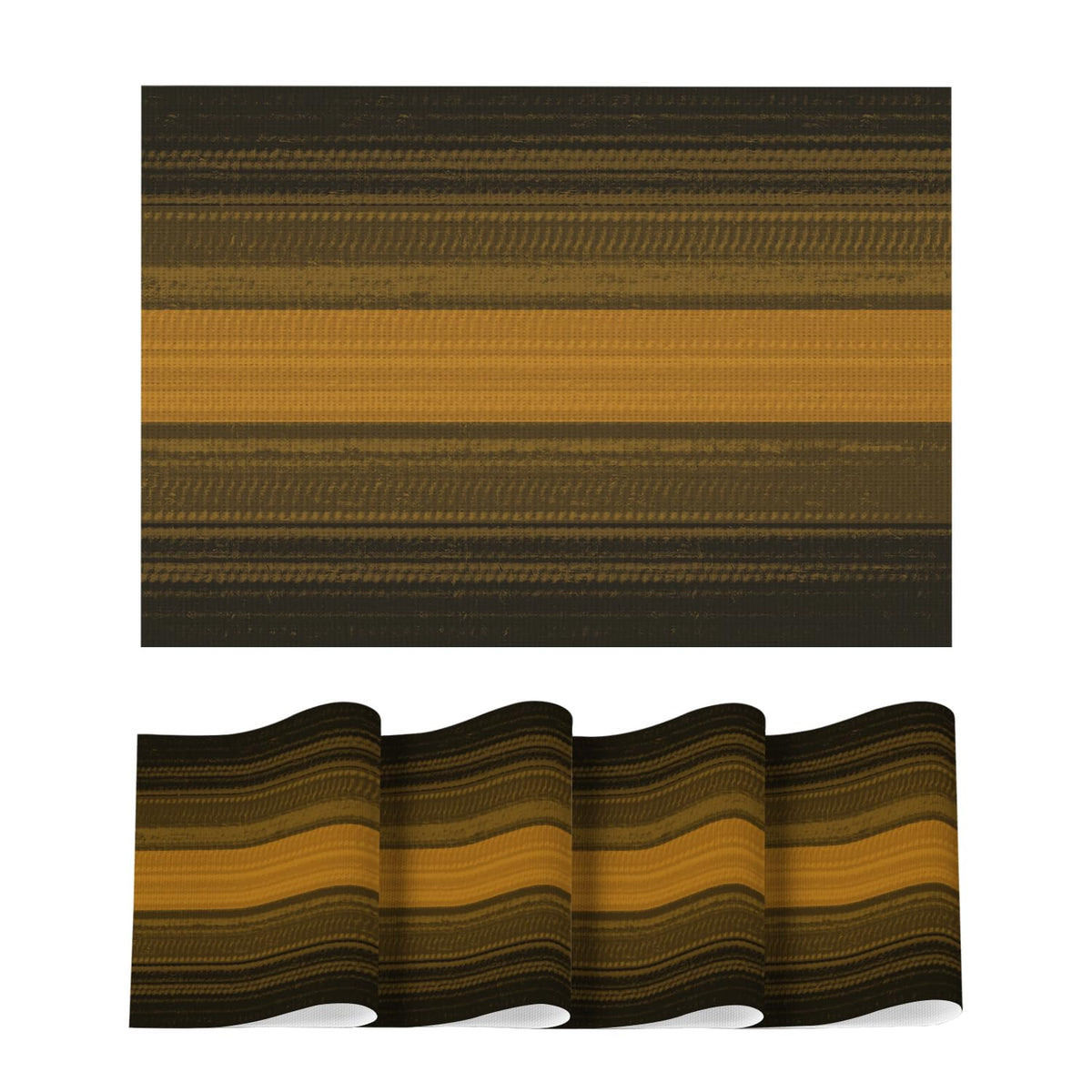 Artoid Mode Purple Gradient Stripes Placemats Set of 4, Washable Heat Resistant Non-Slip Woven Plastic Mardi Gras PVC Place Mats for Farmhouse Party Kitchen Dining Decor