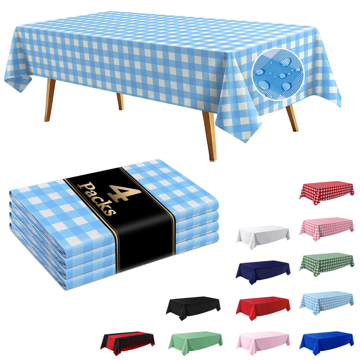 10 Pack Light Pink Disposable Tablecloth, Leakproof & Sturdy Table Cloth