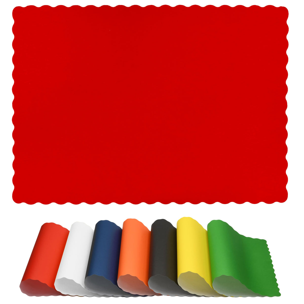 Disposable Paper Placemats – Premium, 100 Pack of White Scalloped Edge Placemats, Perfect Size 10x 14
