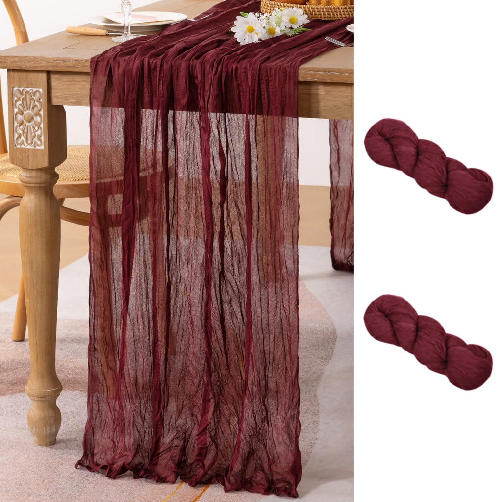 Ivory Cheesecloth Table Runner Farmhouse Fall Table Runner 10ft, 12 Pack