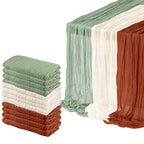 12 Pack Cheesecloth Table Runner, Runner Gauze Boho Wedding Decor Romantic Table Runner for Wedding Birthday Party(35" x 118") (Terracotta)
