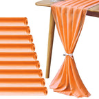 Pufogu 5 Pack 10Ft Light Yellow Chiffon Table Runner Sheer 29x120 Inch
